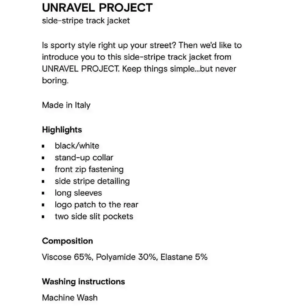 Unravel Project Ben Taverniti Bomber Jacket Size Small Designer Streetwear
